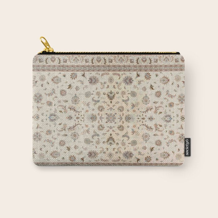 Antique Persian Delicate Ivory Cream  Carry All Pouch Gallery Image 1