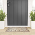 Antique Persian Delicate Ivory Cream  Welcome Mat Gallery Image 3