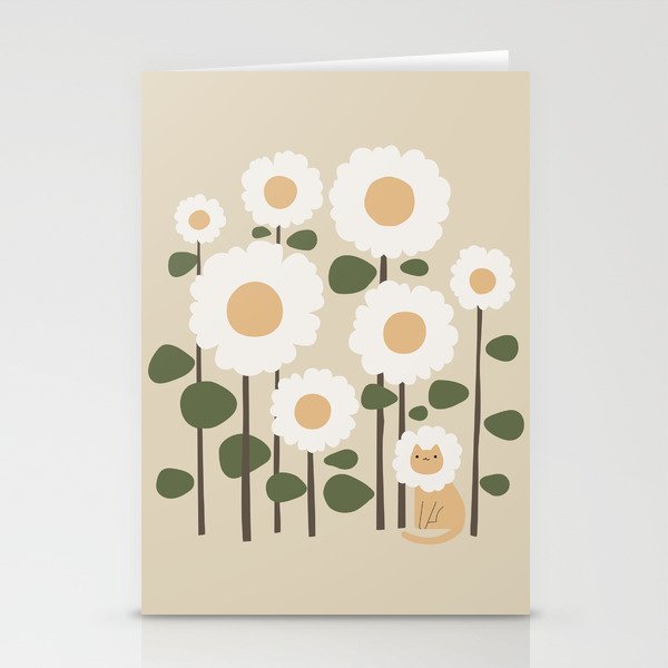 Cat and plant: Catmouflage Stationery Card Gallery Image 1