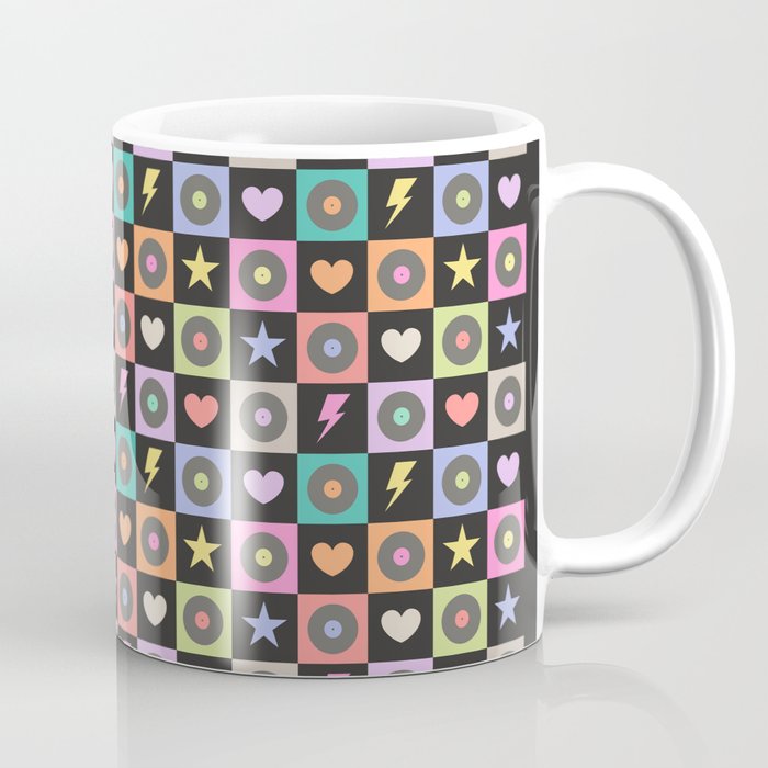 Colorful Checkerboard 80s Coffee Mug Gallery Image 1