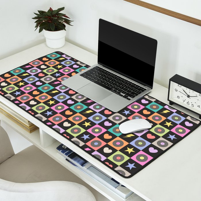 Colorful Checkerboard 80s Desk Mat Gallery Image 2