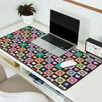 Colorful Checkerboard 80s Desk Mat Gallery Image 2