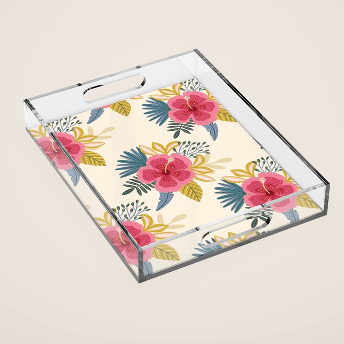 Tropical Floral Acrylic Tray Gallery Image 1