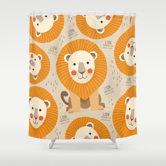 Lion, Wildlife of Africa Shower Curtain Gallery Image 1