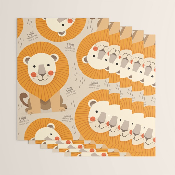 Lion, Wildlife of Africa Wrapping Paper Gallery Image 3