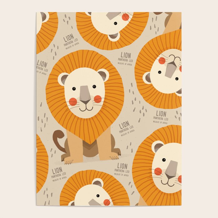 Lion, Wildlife of Africa Poster Gallery Image 1