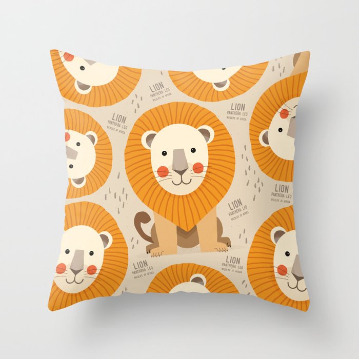 Lion, Wildlife of Africa Throw Pillow Gallery Image 6