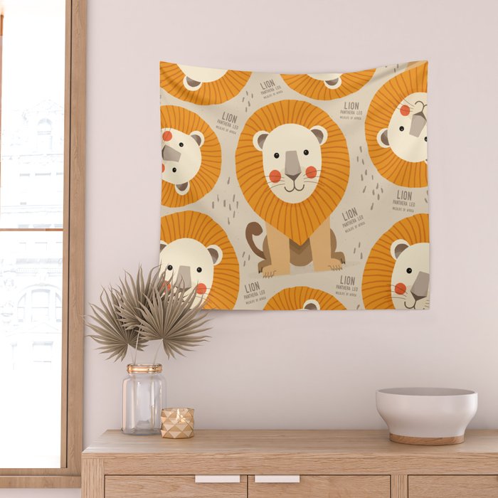 Lion, Wildlife of Africa Wall Tapestry Gallery Image 2