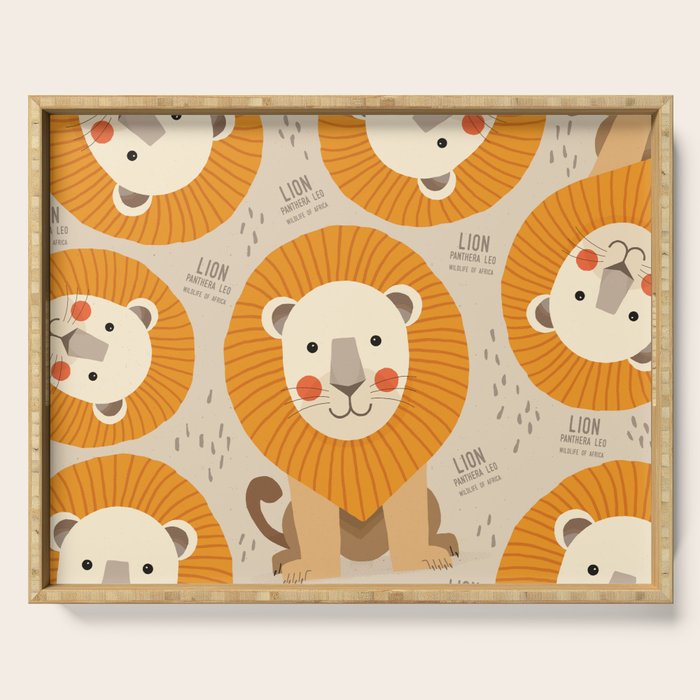 Lion, Wildlife of Africa Serving Tray Gallery Image 1