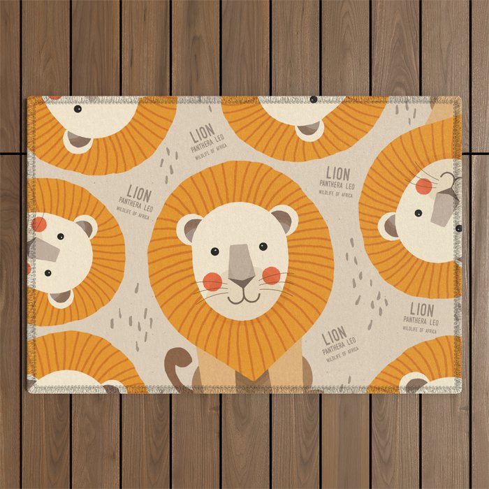 Lion, Wildlife of Africa Outdoor Rug Gallery Image 1