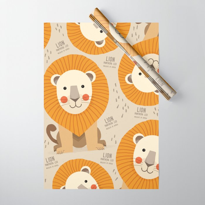 Lion, Wildlife of Africa Wrapping Paper Gallery Image 1