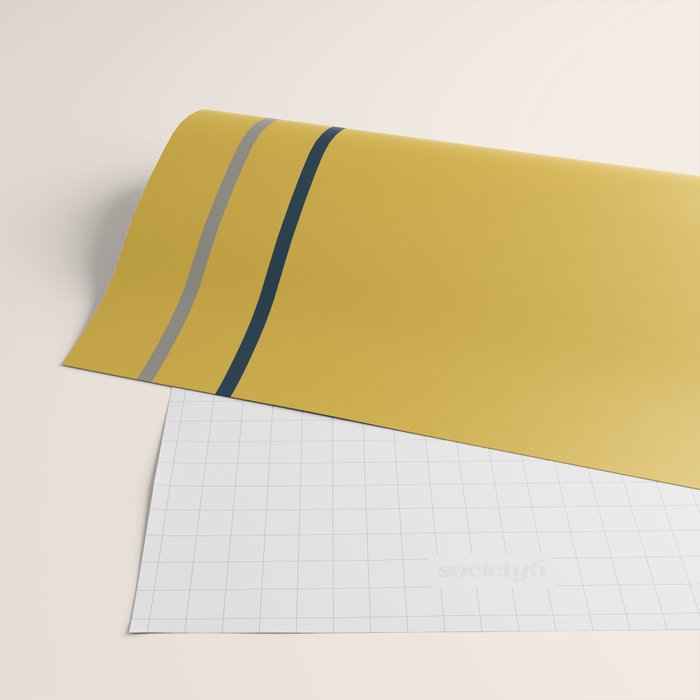 Corner Deco Minimalist Geometric Pattern in Navy Blue, Gray, and Light Mustard Wrapping Paper Gallery Image 2