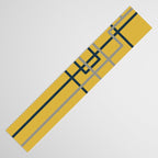 Corner Deco Minimalist Geometric Pattern in Navy Blue, Gray, and Light Mustard Table Runner Gallery Image 3