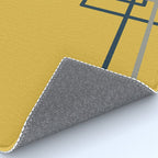 Corner Deco Minimalist Geometric Pattern in Navy Blue, Gray, and Light Mustard Rug Gallery Image 4