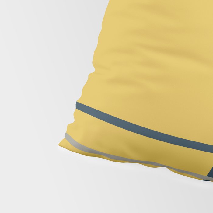 Corner Deco Minimalist Geometric Pattern in Navy Blue, Gray, and Light Mustard Pillow Sham Gallery Image 4