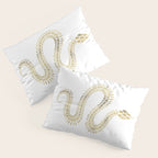 Snake Skeleton - Gold Pillow Sham Gallery Image 3