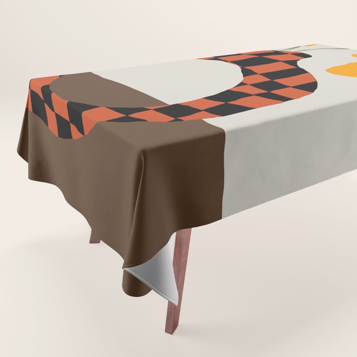 Modern pottery and flower Tablecloth Gallery Image 1