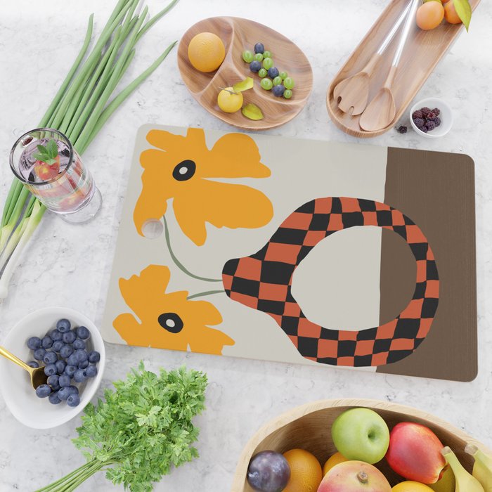 Modern pottery and flower Cutting Board Gallery Image 2