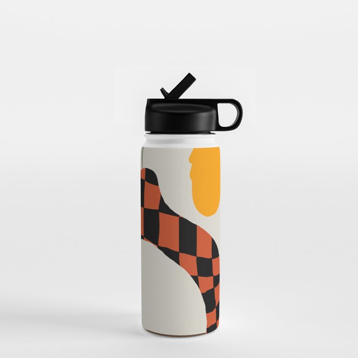 Modern pottery and flower Water Bottle Gallery Image 1