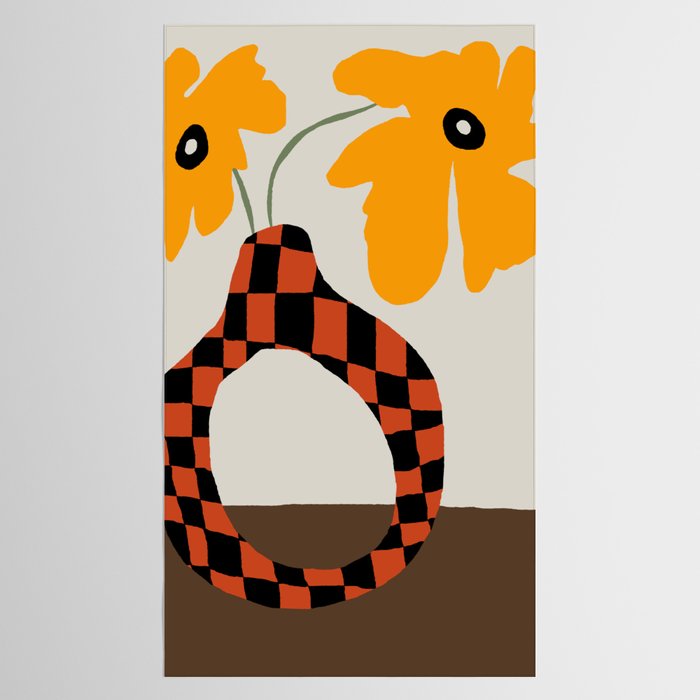 Modern pottery and flower Tablecloth Gallery Image 2