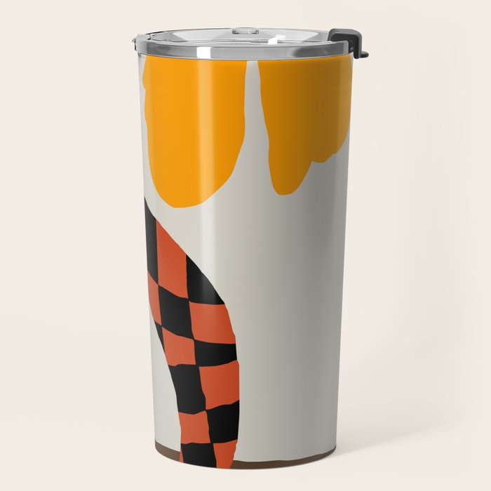 Modern pottery and flower Travel Mug Gallery Image 2