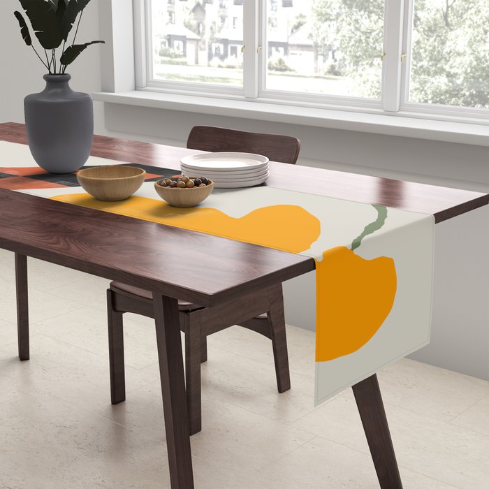 Modern pottery and flower Table Runner Gallery Image 2