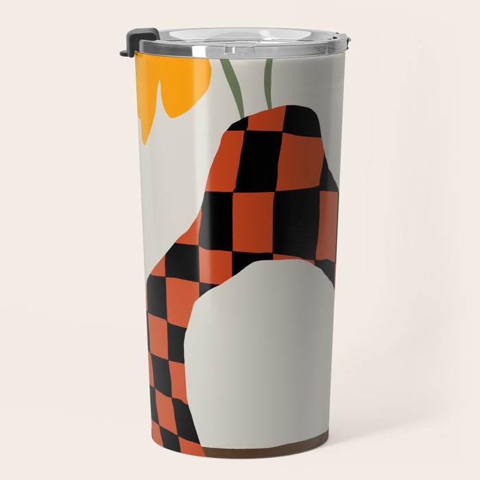 Modern pottery and flower Travel Mug Gallery Image 3