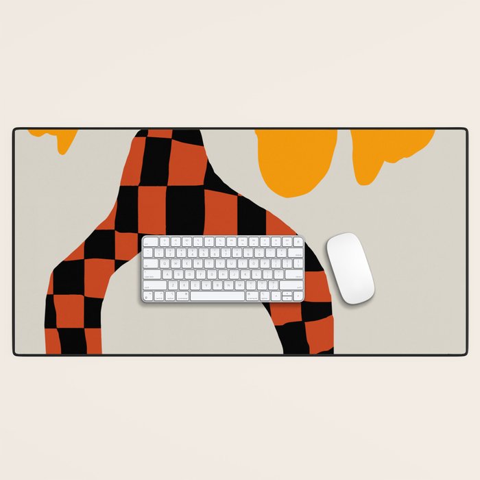 Modern pottery and flower Desk Mat Gallery Image 1
