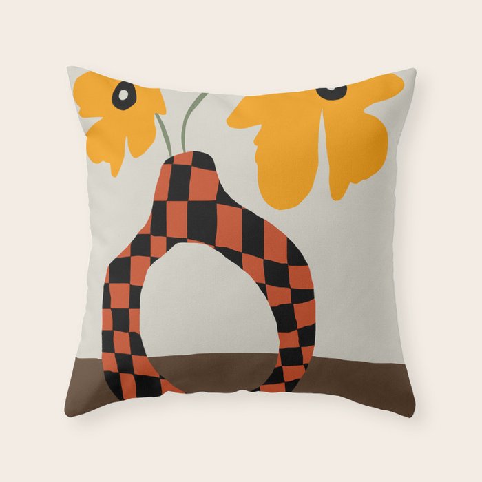 Modern pottery and flower Throw Pillow Gallery Image 6