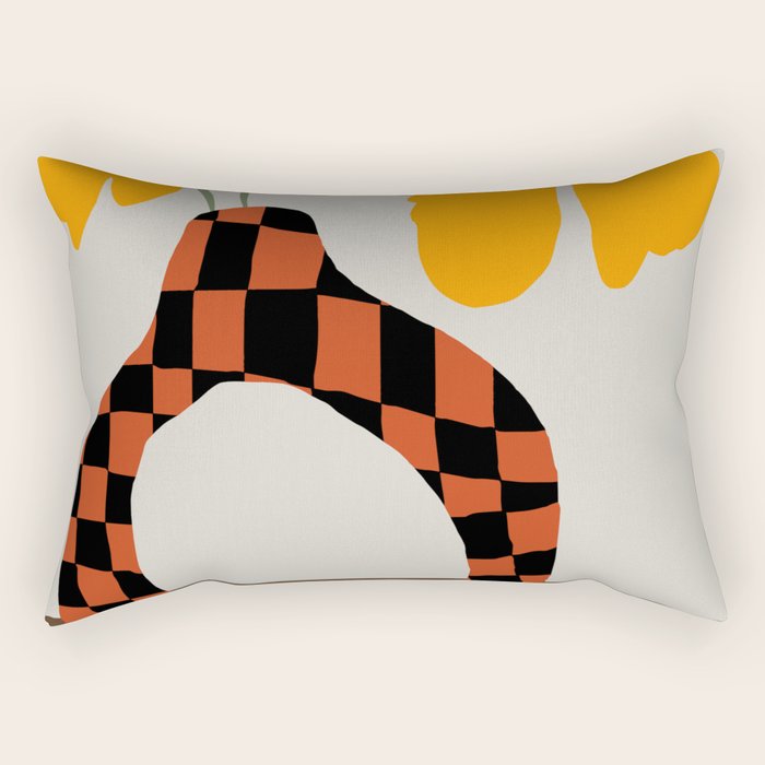 Modern pottery and flower Rectangular Pillow Gallery Image 1