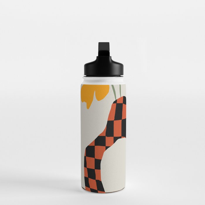 Modern pottery and flower Water Bottle Gallery Image 3
