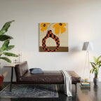 Modern pottery and flower Wood Wall Art Gallery Image 2