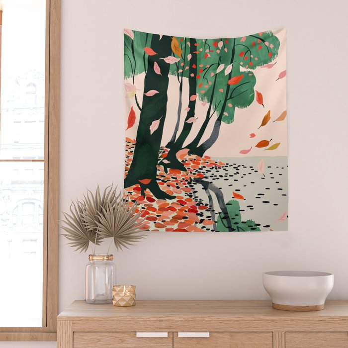 Autumn Leaves Wall Tapestry Gallery Image 2