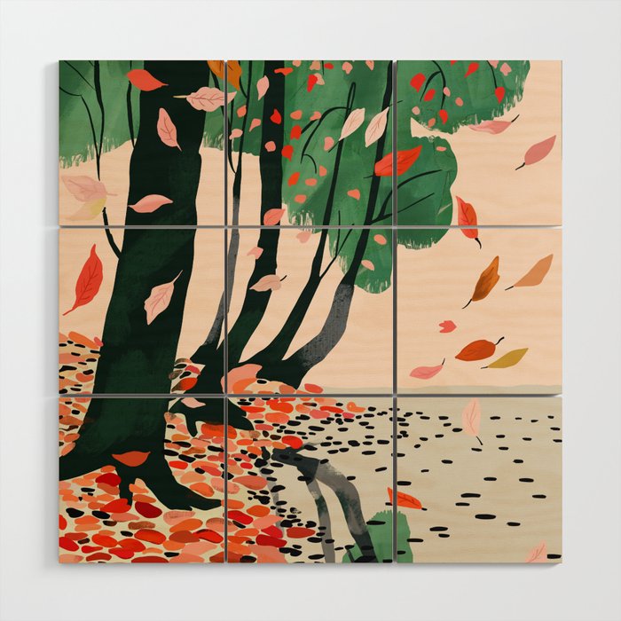 Autumn Leaves Wood Wall Art Gallery Image 1