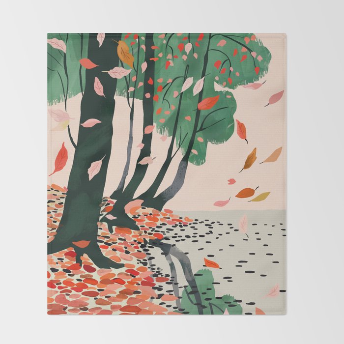 Autumn Leaves Throw Blanket Gallery Image 2