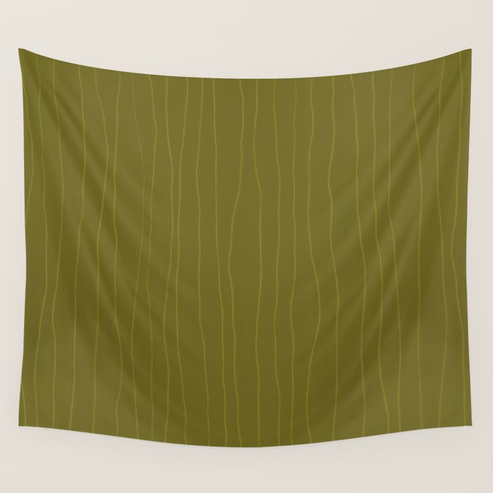 Organic Stripes Minimalist Modern Earthy Mossy Olive Pattern  Wall Tapestry Gallery Image 1