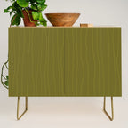 Organic Stripes Minimalist Modern Earthy Mossy Olive Pattern  Credenza Gallery Image 1