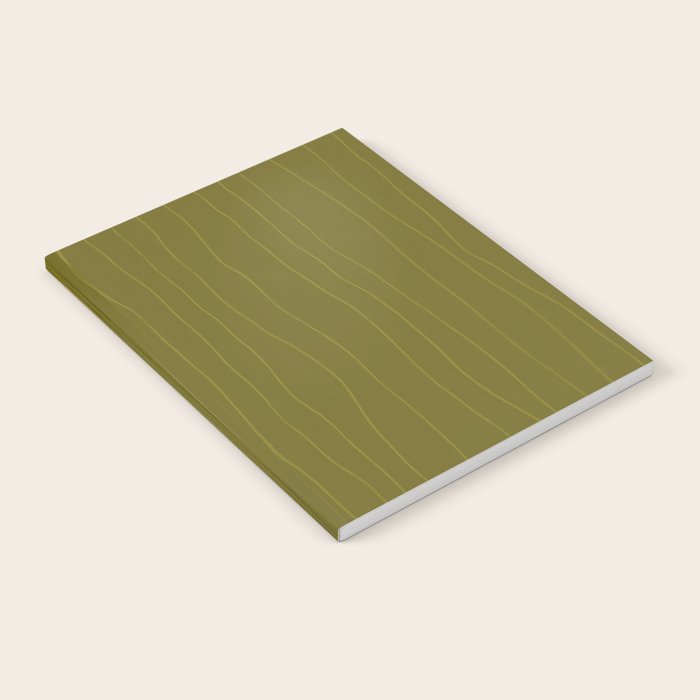 Organic Stripes Minimalist Modern Earthy Mossy Olive Pattern  Notebook Gallery Image 2