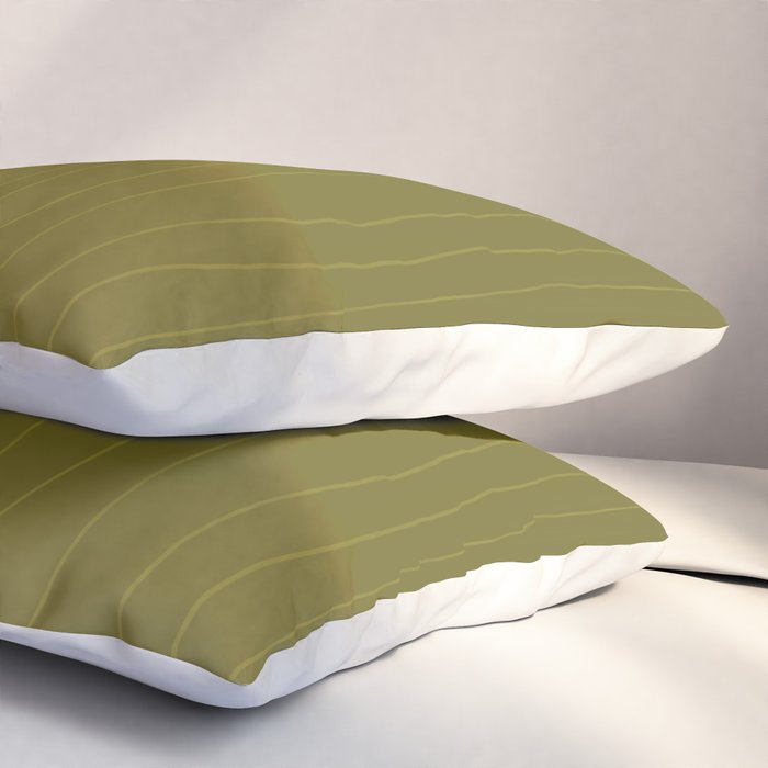 Organic Stripes Minimalist Modern Earthy Mossy Olive Pattern  Pillow Sham Gallery Image 3