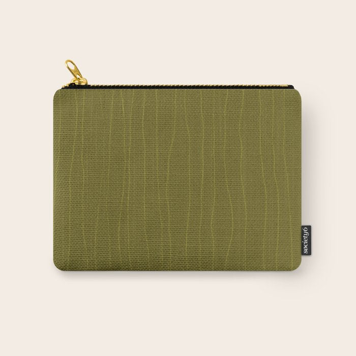 Organic Stripes Minimalist Modern Earthy Mossy Olive Pattern  Carry All Pouch Gallery Image 1