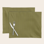 Organic Stripes Minimalist Modern Earthy Mossy Olive Pattern  Placemat Gallery Image 1