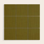 Organic Stripes Minimalist Modern Earthy Mossy Olive Pattern  Wood Wall Art Gallery Image 1