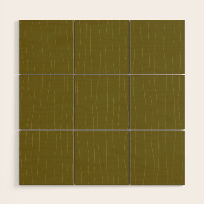 Organic Stripes Minimalist Modern Earthy Mossy Olive Pattern  Wood Wall Art Gallery Image 1