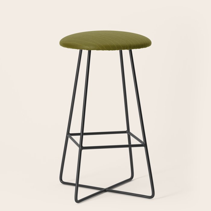 Organic Stripes Minimalist Modern Earthy Mossy Olive Pattern  Stool Gallery Image 1