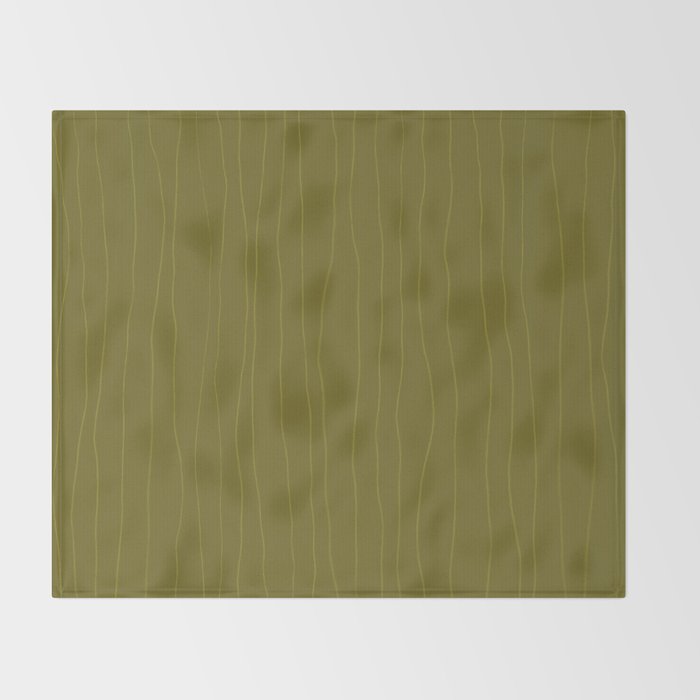 Organic Stripes Minimalist Modern Earthy Mossy Olive Pattern  Throw Blanket Gallery Image 2