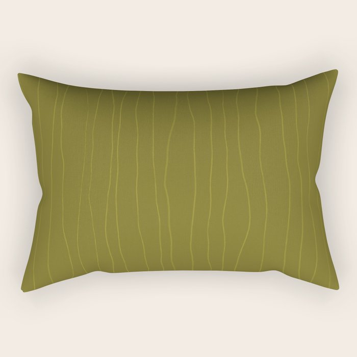 Organic Stripes Minimalist Modern Earthy Mossy Olive Pattern  Rectangular Pillow Gallery Image 1