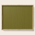 Organic Stripes Minimalist Modern Earthy Mossy Olive Pattern  Serving Tray Gallery Image 1