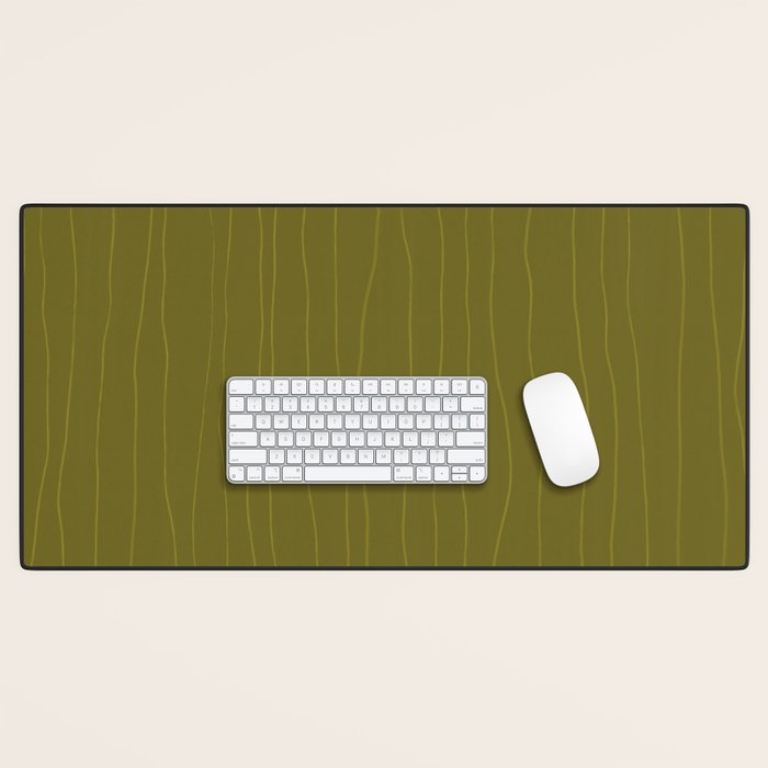 Organic Stripes Minimalist Modern Earthy Mossy Olive Pattern  Desk Mat Gallery Image 1