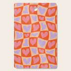 Retro red love heart checkered pattern Cutting Board Gallery Image 1