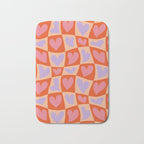 Retro red love heart checkered pattern Bath Mat Gallery Image 1